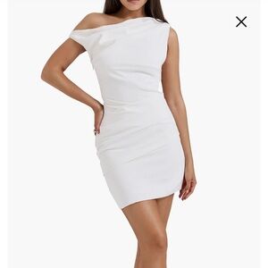 House of CB Artemides One-Shoulder Minidress White Size Medium NWT